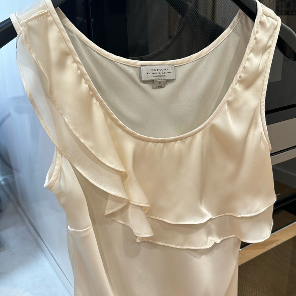 Tahari dressy tank top with beautiful layered top
